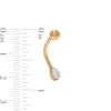Thumbnail Image 2 of 14K Solid Gold Diamond Accent Pear-Shaped Curved Barbell - 16G 5/16"