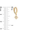 Thumbnail Image 1 of 14K Gold Diamond Accent Star Dangle Hoop - 18G 5/16"