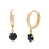 Thumbnail Image 1 of 4.5mm Black Cubic Zirconia Drop Earrings in 10K Gold