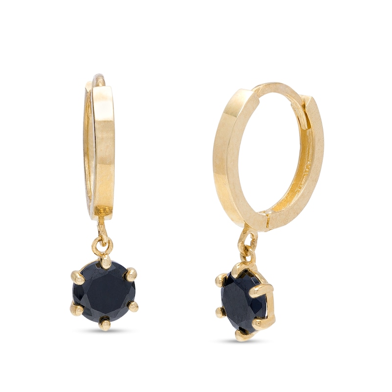 4.5mm Black Cubic Zirconia Drop Earrings in 10K Gold