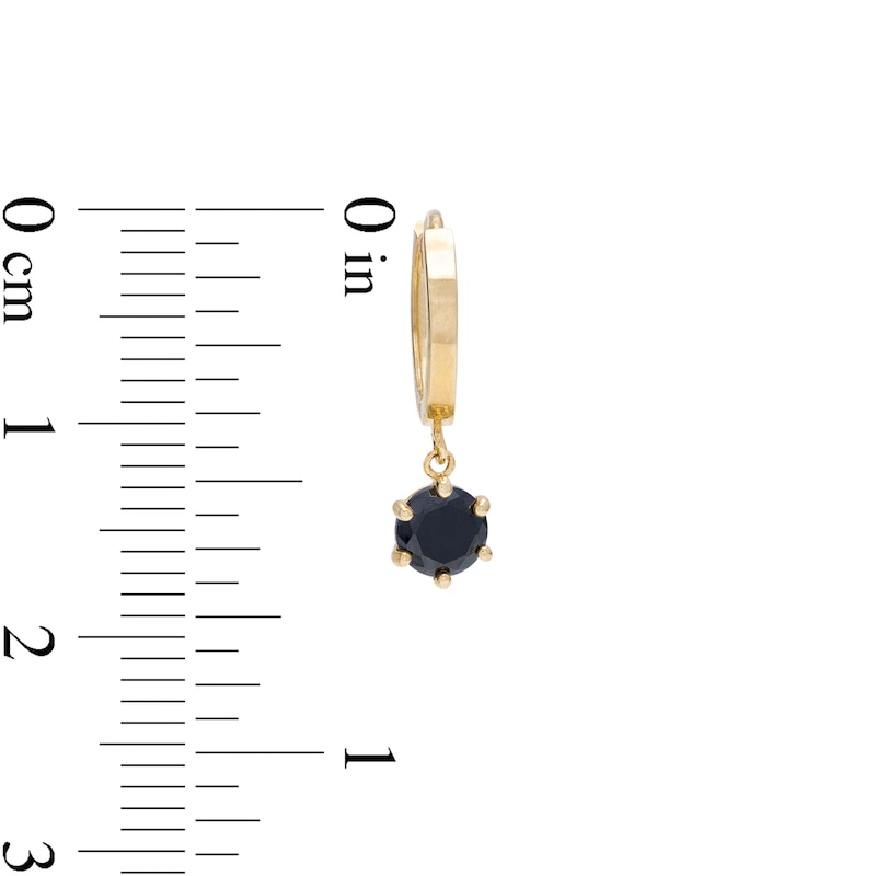 Main Image 2 of 4.5mm Black Cubic Zirconia Drop Earrings in 10K Gold