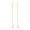 Thumbnail Image 1 of Cubic Zirconia Crescent Moon Threader Earrings in 10K Gold