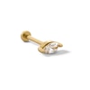 Thumbnail Image 1 of 14K Semi-Solid Gold CZ Marquise Solitaire Stud - 18G 5/16"