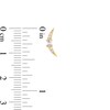Oval and Round Cubic Zirconia Crescent Moon Stud Earrings in 10K Gold