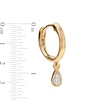 Thumbnail Image 2 of 14K Gold Diamond Accent Pear-Shaped Dangle Hoop  - 18G 5/16"