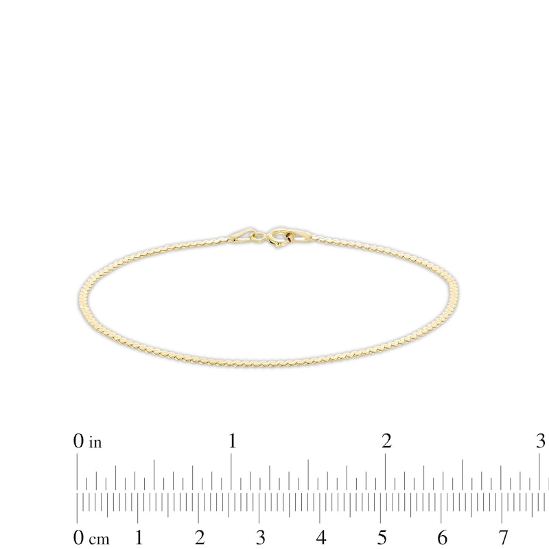 Main Image 2 of Made in Italy 1.6mm Serpentine Chain Bracelet in 10K Gold - 7.5"