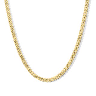 10K Semi-Solid Gold Miami Curb Chain - 22"