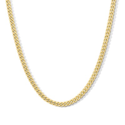 10K Semi-Solid Gold Miami Curb Chain - 22"