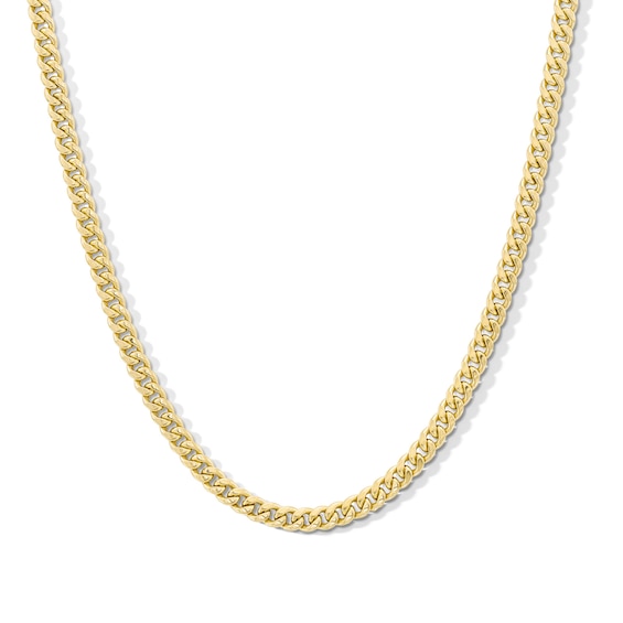 10K Semi-Solid Gold Miami Curb Chain - 22"