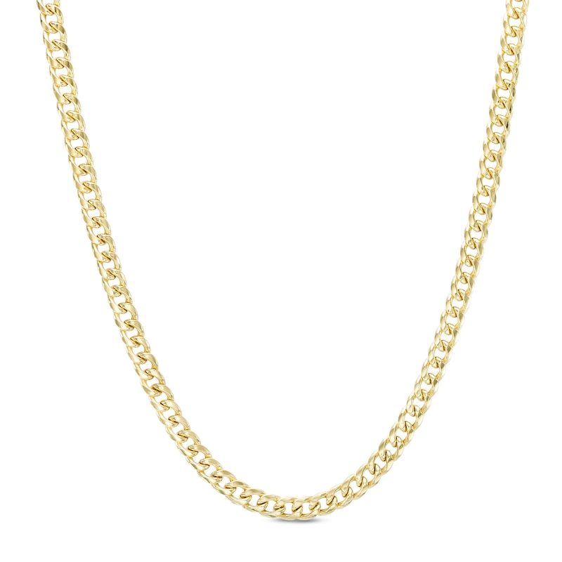 Made in Italy 4.6mm Miami Curb Necklace in 10K Semi-Solid Gold - 22"