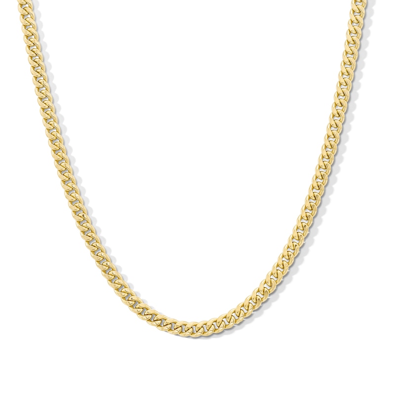 10K Semi-Solid Gold Miami Curb Chain Made in Italy - 22"