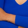 Thumbnail Image 2 of Puffy Heart Curb Chain Station Anklet in 10K Solid Gold - 9"