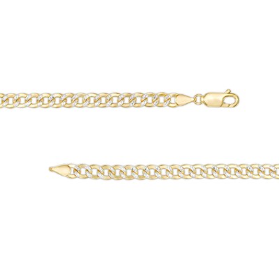 Made in Italy 4.4 Diamond-Cut Round Curb Chain Necklace in 10K Semi-Solid Gold - 16"
