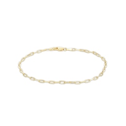 Made in Italy 2.2mm Paper Clip Chain Bracelet in 10K Semi-Solid Gold- 7.5&quot;