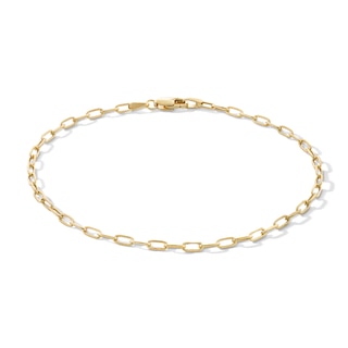 Made in Italy 2.2mm Paper Clip Chain Bracelet in 10K Semi-Solid Gold- 7.5"
