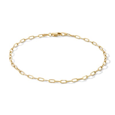 Made in Italy 2.2mm Paper Clip Chain Bracelet in 10K Semi-Solid Gold- 7.5"