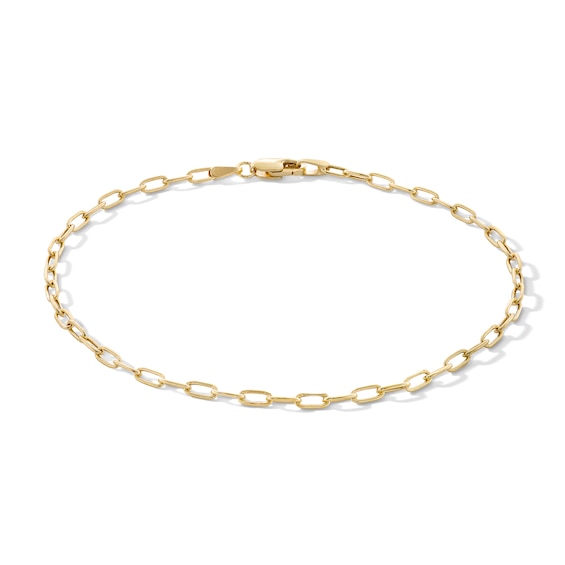 Made in Italy 2.2mm Paper Clip Chain Bracelet in 10K Semi-Solid Gold- 7.5"