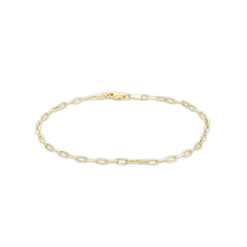 Made in Italy 2.2mm Paper Clip Chain Bracelet in 10K Semi-Solid Gold- 7.5"