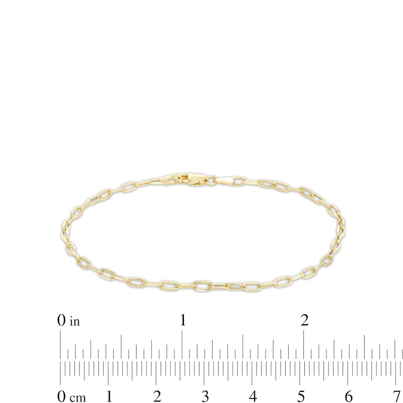 Made in Italy 2.2mm Paper Clip Chain Bracelet in 10K Semi-Solid Gold- 7.5"