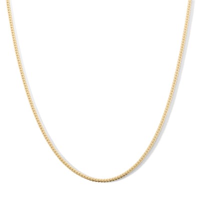 10K Hollow Gold Tight Curb Oval Chain Made in Italy - 18"