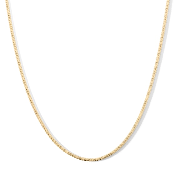 Made in Italy 2.3mm Tight Curb Oval Chain Necklace in 10K Hollow Gold - 18"