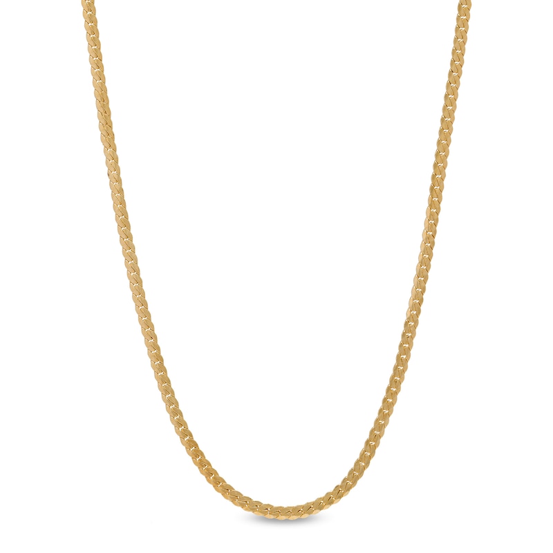 Made in Italy 2.3mm Tight Curb Oval Chain Necklace in 10K Hollow Gold - 18"