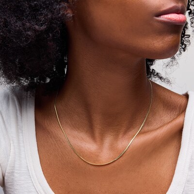 10K Hollow Gold Tight Curb Oval Chain Made in Italy - 18"