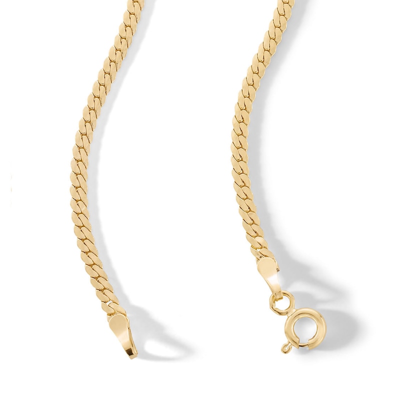 Main Image 3 of 10K Hollow Gold Tight Curb Oval Chain Made in Italy - 18"