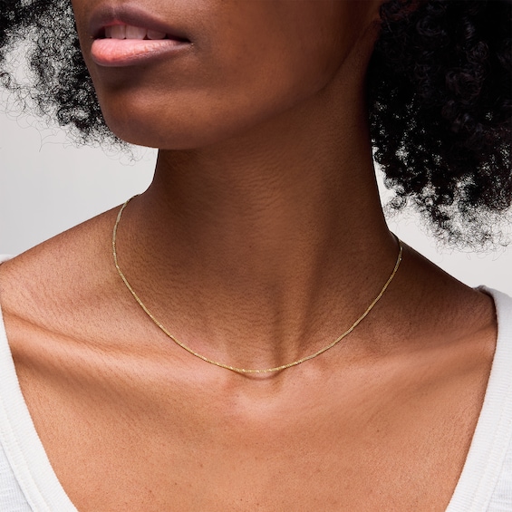 10K Solid Gold Wheat Chain Made in Italy - 18"