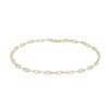 Thumbnail Image 1 of Made in Italy 3.10mm Paper Clip Chain Anklet in 10K Semi-Solid Gold - 9"