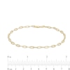 Thumbnail Image 1 of Made in Italy 3.10mm Paper Clip Chain Anklet in 10K Semi-Solid Gold - 9"