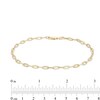 Thumbnail Image 1 of Made in Italy 3.10mm Paper Clip Chain Anklet in 10K Semi-Solid Gold - 9"