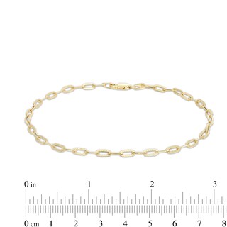 Made in Italy 3.10mm Paper Clip Chain Anklet in 10K Semi-Solid Gold - 9"