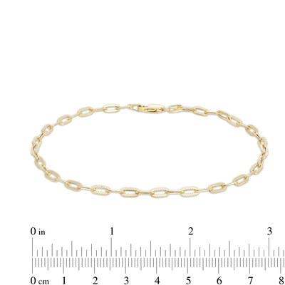 Made in Italy 3.10mm Paper Clip Chain Anklet in 10K Semi-Solid Gold - 9"