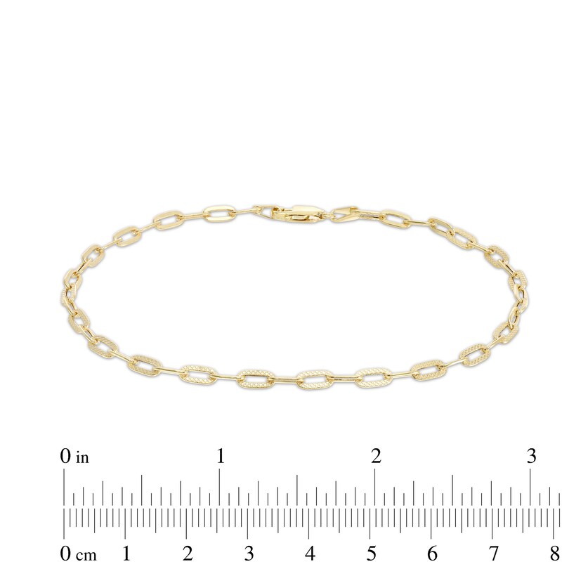 Main Image 2 of Made in Italy 3.10mm Paper Clip Chain Anklet in 10K Semi-Solid Gold - 9"