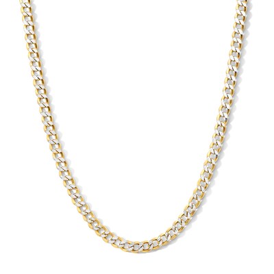 10K Semi-Solid Gold Diamond-Cut Round Curb Chain - 20"