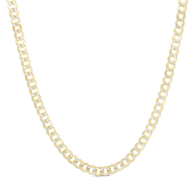 10K Semi-Solid Gold Diamond-Cut Round Curb Chain - 20"