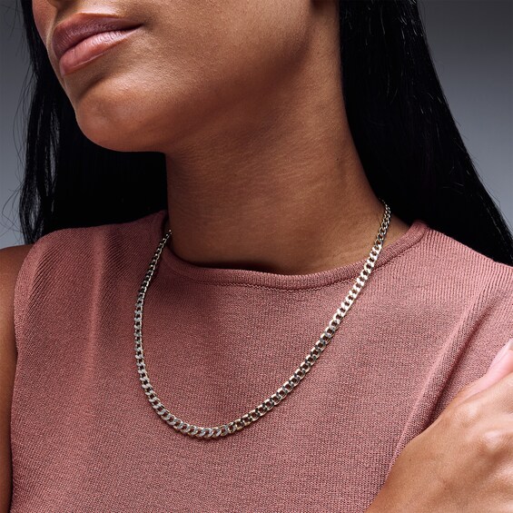 10K Semi-Solid Gold Diamond-Cut Round Curb Chain - 20"