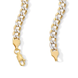 10K Semi-Solid Gold Diamond-Cut Round Curb Chain - 20"