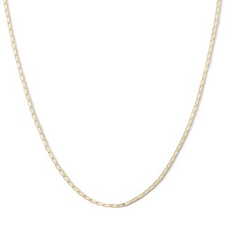 10K Solid Gold Light Diamond-Cut Curb Chain Made in Italy - 18"