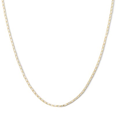 10K Solid Gold Light Diamond-Cut Curb Chain Made in Italy - 18"