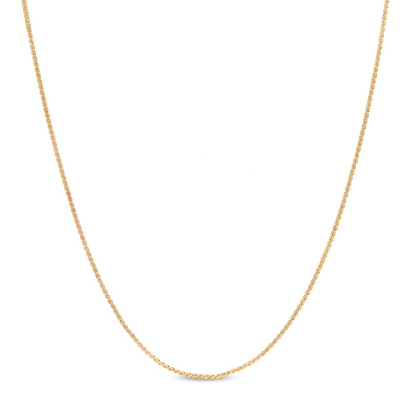Made in Italy 0.80mm Serpentine Chain Necklace in 10K Solid Gold - 18"