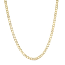 Made in Italy 3.5mm Miami Curb Chain Necklace in 14K Semi-Solid Gold - 22&quot;