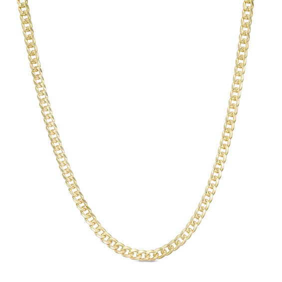 Made in Italy 3.5mm Miami Curb Chain Necklace in 14K Semi-Solid Gold - 22"