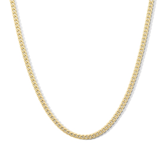 Made in Italy 3.5mm Miami Curb Chain Necklace in 14K Semi-Solid Gold - 22"