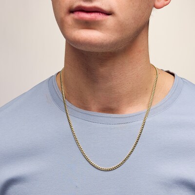 14K Semi-Solid Gold Miami Curb Chain Made in Italy - 22"
