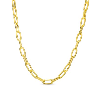 Made in Italy 3mm Paper Clip Chain Necklace in 10K Semi-Solid Gold - 16"