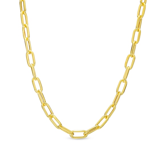 Made in Italy 3mm Paper Clip Chain Necklace in 10K Semi-Solid Gold - 16"