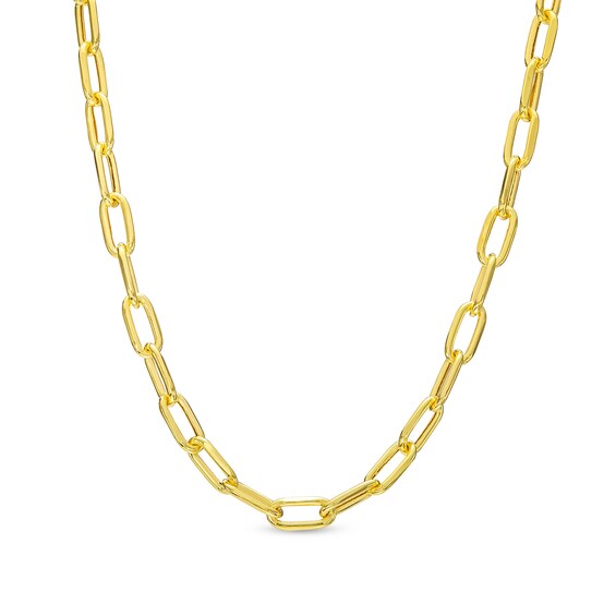 Made in Italy 3mm Paper Clip Chain Necklace in 10K Semi-Solid Gold - 16"