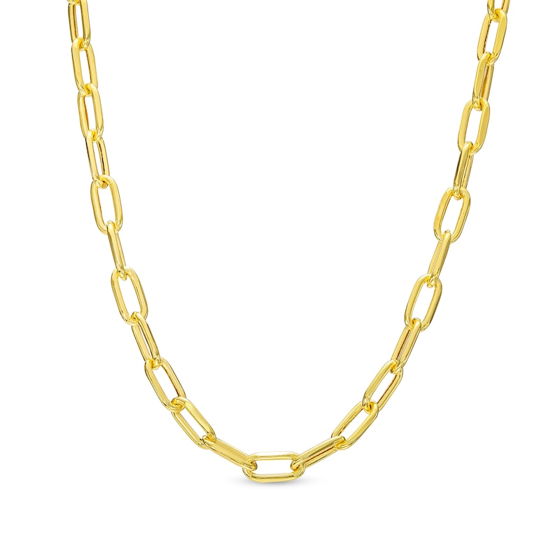 Main Image 1 of Made in Italy 3mm Paper Clip Chain Necklace in 10K Semi-Solid Gold - 16"